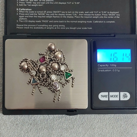 Vintage Sterling Silver necklace with birthstone boy and girl charms - Picture 11 of 12